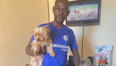 Irvin Mahlangu is happy to be re-united with his dog Chelsea.