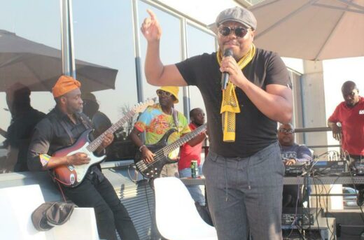Kapi Gantshu takes over the stage with his afro-jazz tracks. Photo: Naidine Sibanda