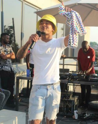 Artist Mega performs one of his latest songs. Photo: Naidine Sibanda