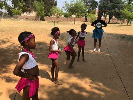 Children play rope games at the Siphesihle Heritage Day celebrations.