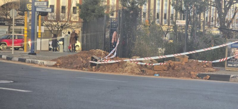 Roadworks at Jan Smuts and 7th Avenue raise concerns for pedestrians and motorists.