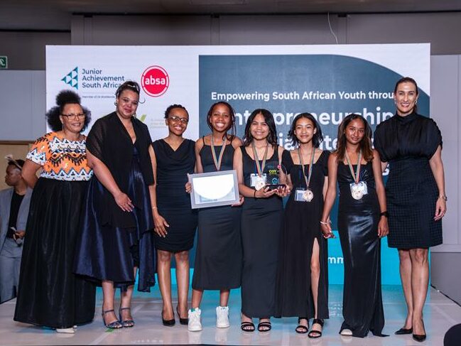 Young entrepreneurs, alongside executive director Nelo Phindile Spies and Absa partners. Photo: Supplied