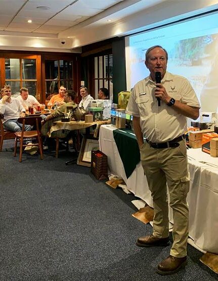 Jimmy Telle, a member of executive committee for the SANParks Honorary Rangers, at the prize-giving event of the Parkview Gold Day on October 16, 2025. Photo: Supplied