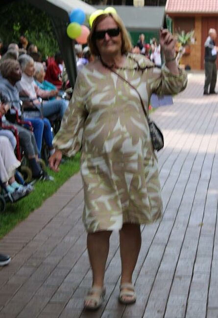 Maureen Robinson walks down the runway at the Park Care fashion show on October 11, 2025. Photo: Naziya Davids-Easthorpe