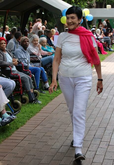 Liz Mayer models in the Park Care fashion show on October 11, 2025. Photo: Naziya Davids-Easthorpe