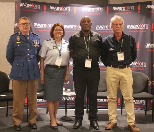 Brigadier Trevor Smith, Colonel Desiree Adams, Elvis Ndlovu, and David Frost on October 16, 2025. Photo: Asanda Matlhare
