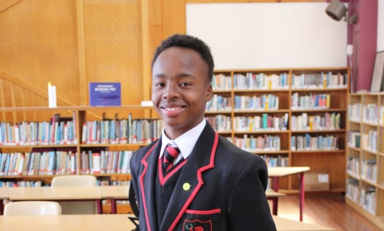 Grade 8 footballer, Bokang Langa, at Parktown Boys High School on October 1, 2025. Photo: Naziya Davids-Easthorpe