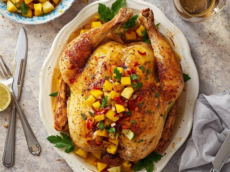 Looking for an easy but succulent chicken lunch or dinner with a tangy summer salad? Try out this recipe.