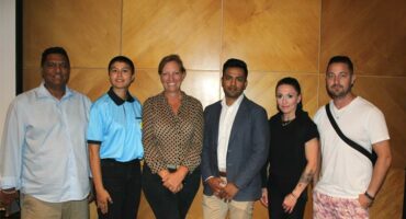 Chairperson Sunil Geness, youth crime prevention desk secretary Tamara Grace Barnwell, secretary Amanda Fleming, vice chairperson Molesh Singh, business liaison Samantha Jones, and security liaiso