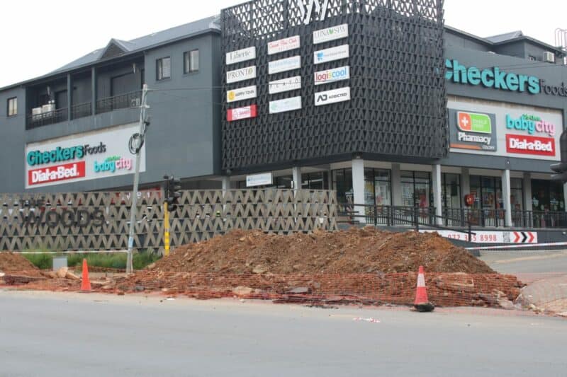 To find a leak, Johannesburg Water has excavated Jan Smuts and Rothesay avenues, as well as sections of the pavement.