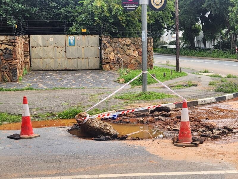 JRA has halted remedial work required on North Street in Melrose North due to the bursting of two water pipes on the road.