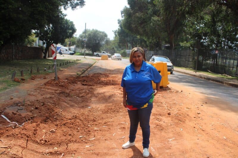 The next step in repairing the sunken road in Melrose North includes JRA