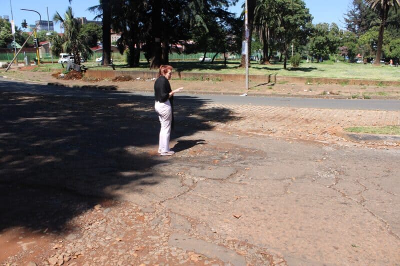 The poor state of Queens Road comes on the back of a lack of reinstatement after Johannesburg Water repaired a leak a year ago.