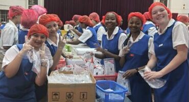 Parktown High School for Girls learners came together to participate in a Rise Against Hunger packaging event. Photo: Supplied