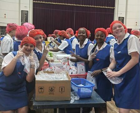 Parktown High School for Girls learners came together to participate in a Rise Against Hunger packaging event. Photo: Supplied