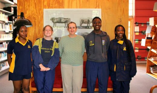 nglish teaser, Jessica Truter, with some of the Grade 10 learners who nominated her for the English Elective award: Halley Gengezha, Leah De Gale, Ogechukwu Onuegbu, and Eyamazizi Dlamini at Sacred Heart College on March 16, 2026. Photo: