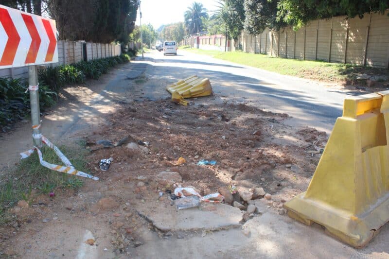 The incomplete reinstatements on Lyndhurst Road have been there since March, but now JRA has given a mid-May commencement date for the restoration.
