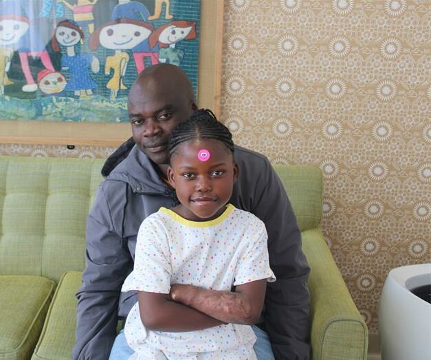 Bheki Sithole and his daughter, Trinity Matsotso, before her laser treatment on May 15, 2026. Photo: Asanda Matlhare