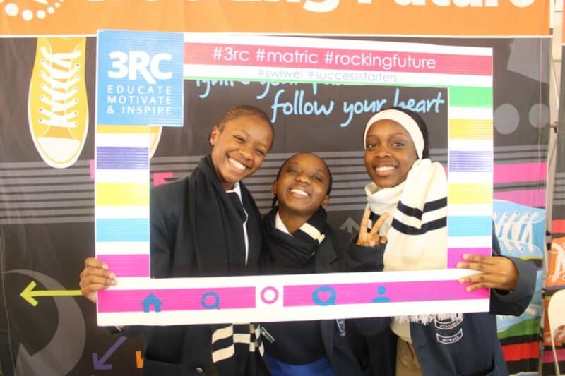 Nomthandazo Malinga, Sfundo Mkhonza, and Jacqueline Mweza attend the Rocking Future Career Expo at Parktown High School for Girls on May 27, 2026. Photo: Thato Modopi