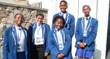Tshiamo Koole, Zinhle Motaung, Mbalenhle Sibiya, Karabo Mdyogolo and Amohelang Mkhethoni at the Young Engineers Movement Hackathon at ORT South Africa in Houghton Estate on June 22, 2026. Photo: Thato Modopi