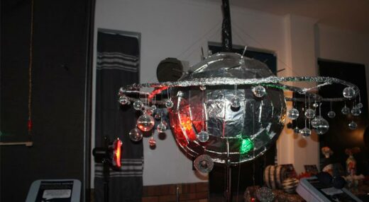 A galaxy made out of recycled materials at a sensory station on May 13, 2026. Photo: Asanda Matlhare