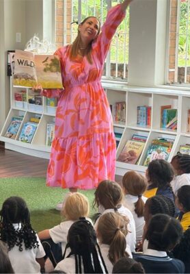 Author Roslynne Toerien shares her books with St Teresa’s Junior Primary learners on May 25, 2026. Photo: supplied