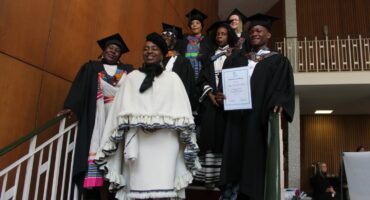 Saziso Moyo receives her certificate for completing the Union of Jewish Women Johannesburg's Elementary Sewing Course on June 18. Photo: Thato Modopi