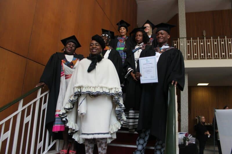 Saziso Moyo receives her certificate for completing the Union of Jewish Women Johannesburg's Elementary Sewing Course on June 18. Photo: Thato Modopi