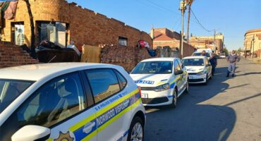 Norwood SAPS members outside burnt house on May 5, 2026. Photo: Supplied