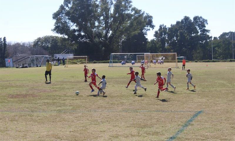 Highlands FC takes on DBK in a spirited football match at Highlands Park Football Club on July 5, 2026. Photo: Thato Modopi