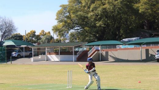 Dobsonville batter after hitting the ball at Craighall Primary School on July 5. Photo: Thato Modopi