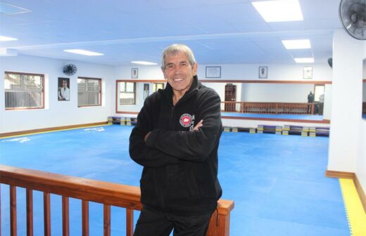79-year-old Malcolm Dorfman in his new dojo where he continues his karate journey of nearly six decades. Photo: Thato Modopi