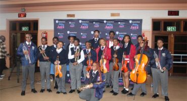 National School of the Arts learners with their instruments at the Jazz for Young People Workshop on July 21. Photo: Thato Modopi
