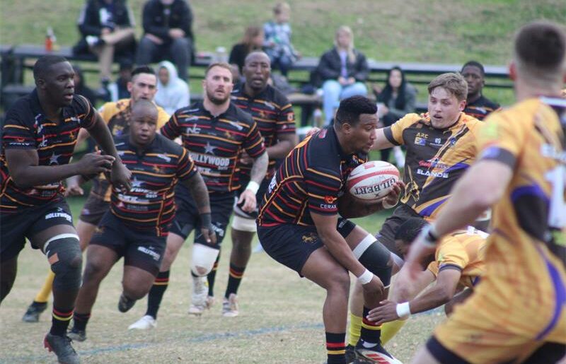 Wanderers rugby club player, Tebogo Thantshi secures the ball on June 27, 2026. Photo: Asanda Matlhare