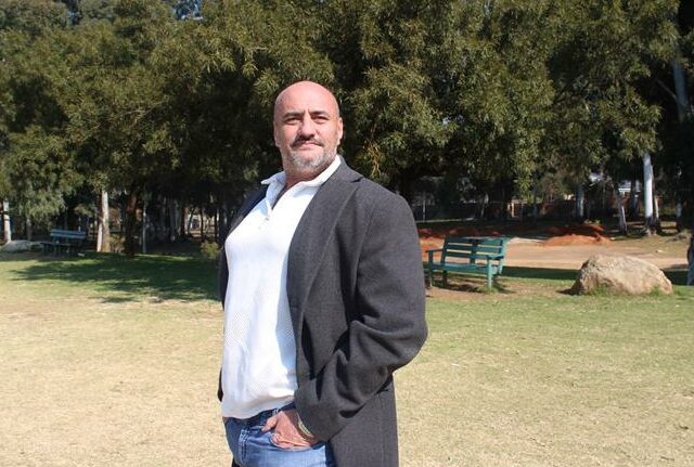 Managing Director of Roxsure Insurance Brokers and chairperson of NORA, Jason Grove, explains the importance of maintaining and keeping parks safe at James and Ethel Gray Park on July 22. Photo: Thato Modopi