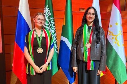 Parktown High School for Girls Olympiad participants, Abigail Oosthuizen and Ammarah Patel. Caption: Parktown High School for Girls Olympiad participants, Abigail Oosthuizen and Ammarah Patel. Photo: supplied