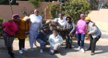 Founder of SIZOMA Seniors Club and its members at their Monday session in Gresswold on July 13. Photo: Thato Modopi