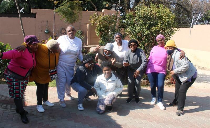 Founder of SIZOMA Seniors Club and its members at their Monday session in Gresswold on July 13. Photo: Thato Modopi
