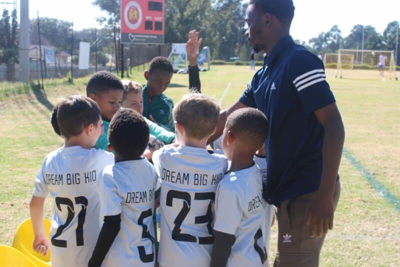 The U8 teams for Highlands Park FC and Dream Big Kid took on each other in a junior football match at Highlands Park Football Club.