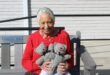 Lynne Levin showcases the soft knitted toys that she and her group knit and donate to new mothers and their babies on July 6. Photo: Thato Modopi
