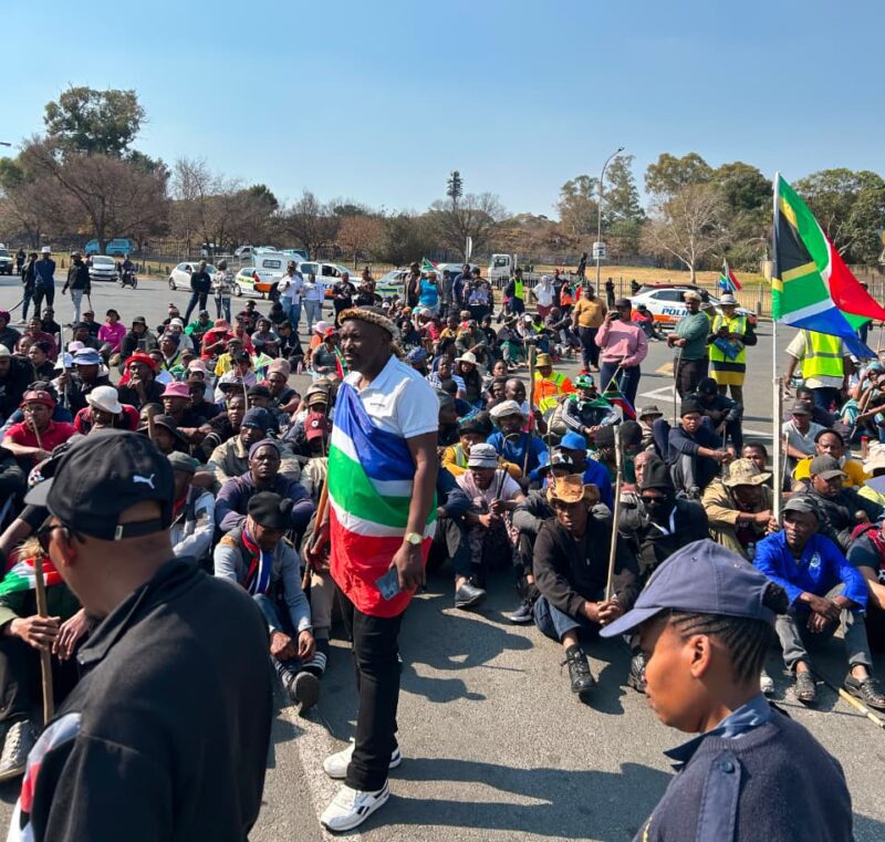 March and March protestors blockaded the Builders Express entrance at Norwood Mall, vowing to return if their memorandum is not responded to.
