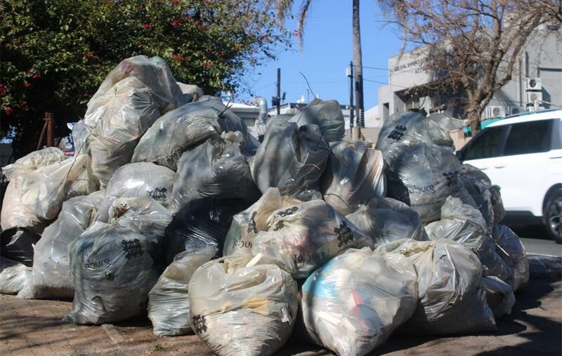 A pile of rubbish at the corner of Orange Grove park after the clean-up on July 16. Photo: Thato Modopi