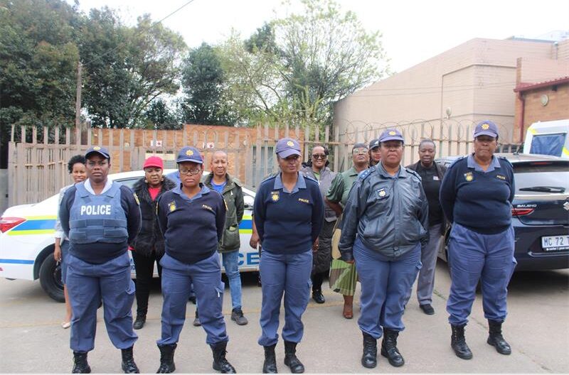 Bramley SAPS women officers gather before the start of its Operation Basadi. Photo: Thato Modopi