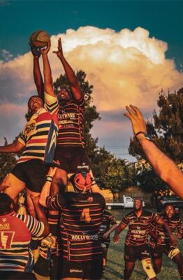Wanderers Rugby captain, Busanda Mabena competes for a lineout. Photo: Supplied