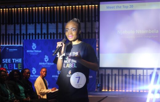 : Njabulo Ntombela explains her talents to the crowd on July 31, 2026. Photo: Asanda Matlhare
