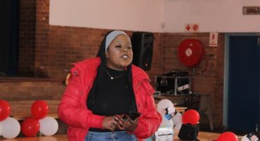 Jozi Youth Empire founder Mapula Mojela gives a talk at Saxonwold Primary School on August 14, 2026. Photo: Asanda Matlhare