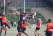 Wanderers Rugby captain Busanda Mabena gets lifted in May 2026. Photo: Asanda Matlhare