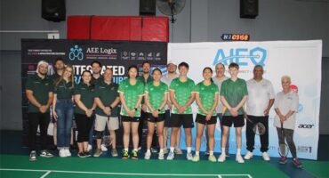 Badminton sponsors and All Africa Junior badminton players on August 23, 2026. Photo: Asanda Matlhare