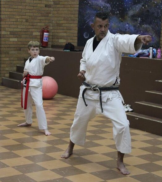Quinn Atiken and Sensei Andrew Els launch an attack on August 25, 2026. Photo: Asanda Matlhare