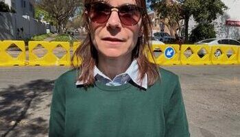 Resident Natalia Morse stands behind JRA's temporary measure in Oaklands on August 18, 2026. Photo: Asanda Matlhare